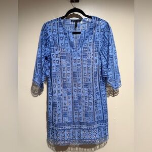 BCBG MAX AZRIA Tati Lace Tunic Dress w/ nude slip